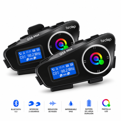 Intercomunicador Teclop Q58-Max Bluetooth X2 con Pantalla LED