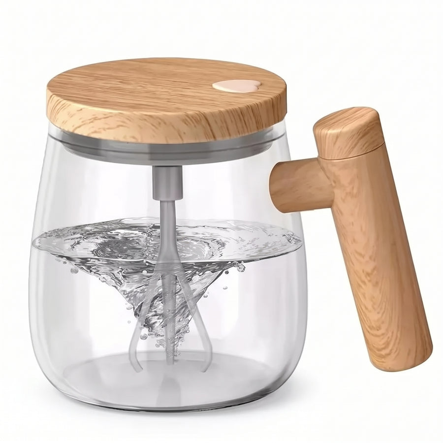 Taza Mezcladora Automática de Vidrio Borosilicato (400 ml)
