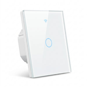 Interruptor Inteligente WiFi de Pared con Panel Táctil de Cristal Templado