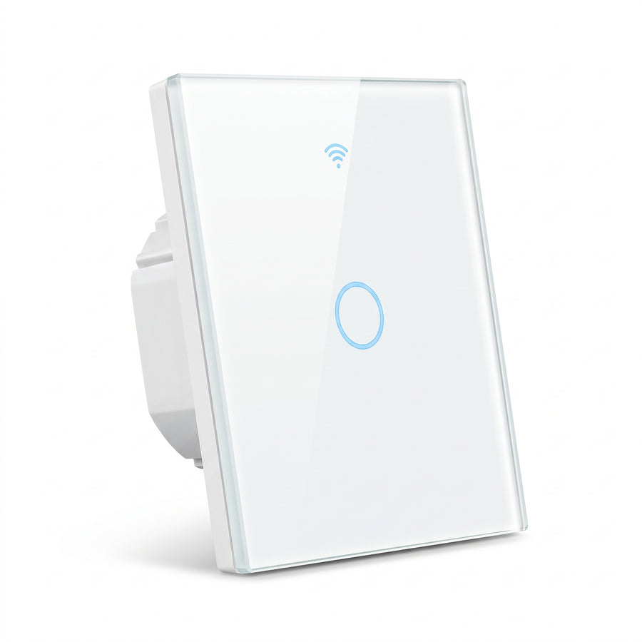 Interruptor Inteligente WiFi de Pared con Panel Táctil de Cristal Templado