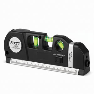 Nivel Láser Multiusos FIXTT Laser Levelpro 3 con Cinta Métrica de 2.5 m y Regla