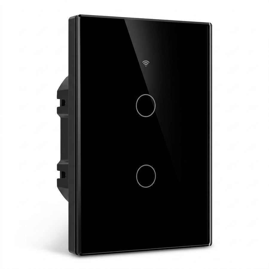 Interruptor Inteligente Wi-Fi de 2 Servicios con Panel de Vidrio Templado Touch