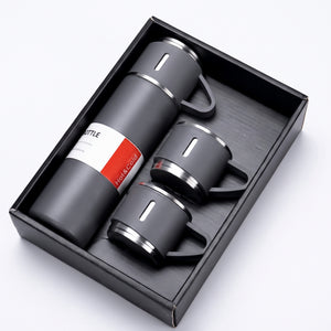Set de Termo al Vacío de Acero Inoxidable 500 ml con 3 Pocillos