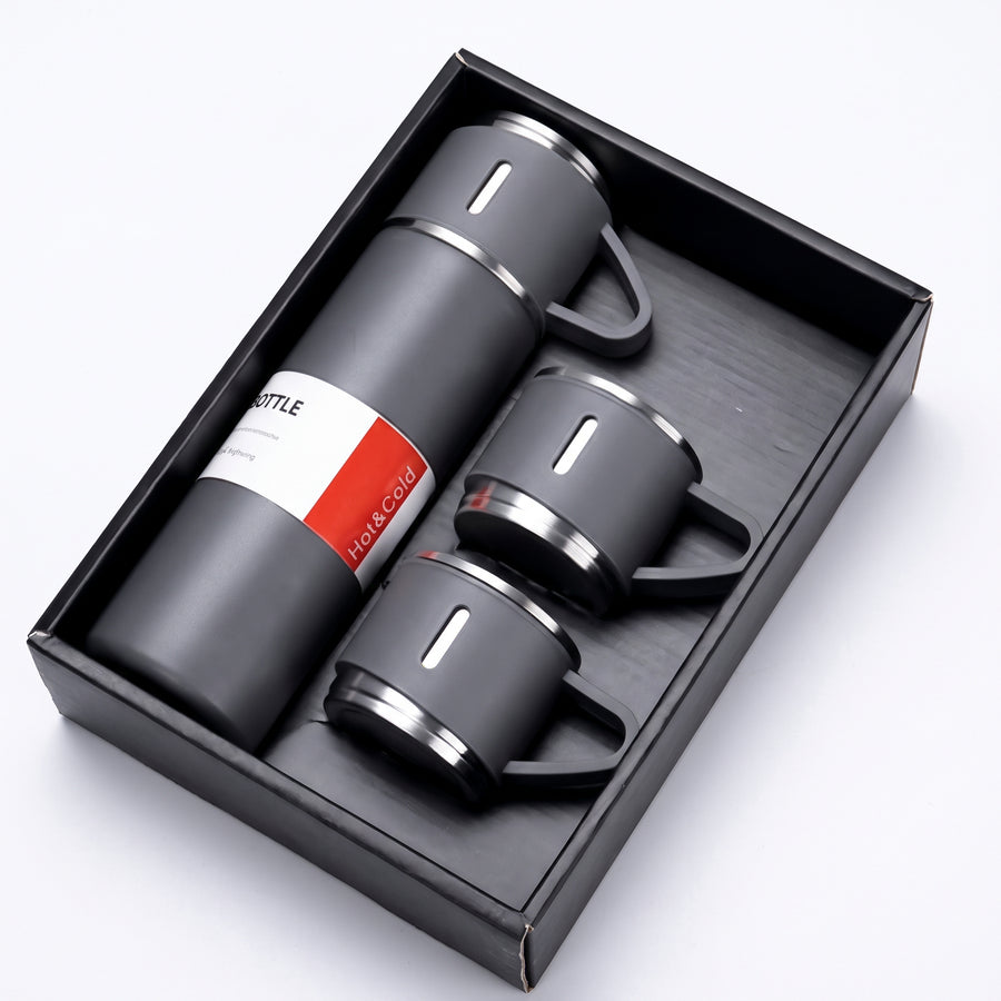 Set de Termo al Vacío de Acero Inoxidable 500 ml con 3 Pocillos