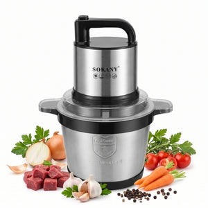 Picatodo Eléctrico Sokany 4 Litros SK-7028 | Procesador y Molino de Alimentos en Acero Inoxidable 800W