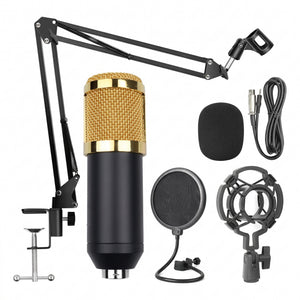 Kit de Micrófono de Condensador Profesional con Brazo Articulado y Filtro Antipop para Podcasting, Streaming y Grabación de Estudio