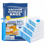 Pack de 10 Bolsas Ahorradoras de Espacio al Vacío con Bomba Manual