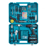 Kit Completo de Taladro Inalámbrico Dotvix 48V con Juego de Herramientas Manuales y Maletín Rígido Turquesa
