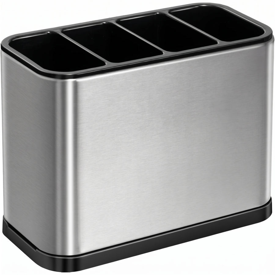 Organizador y Cubo para Cubiertos de Acero Inoxidable con 4 Compartimentos