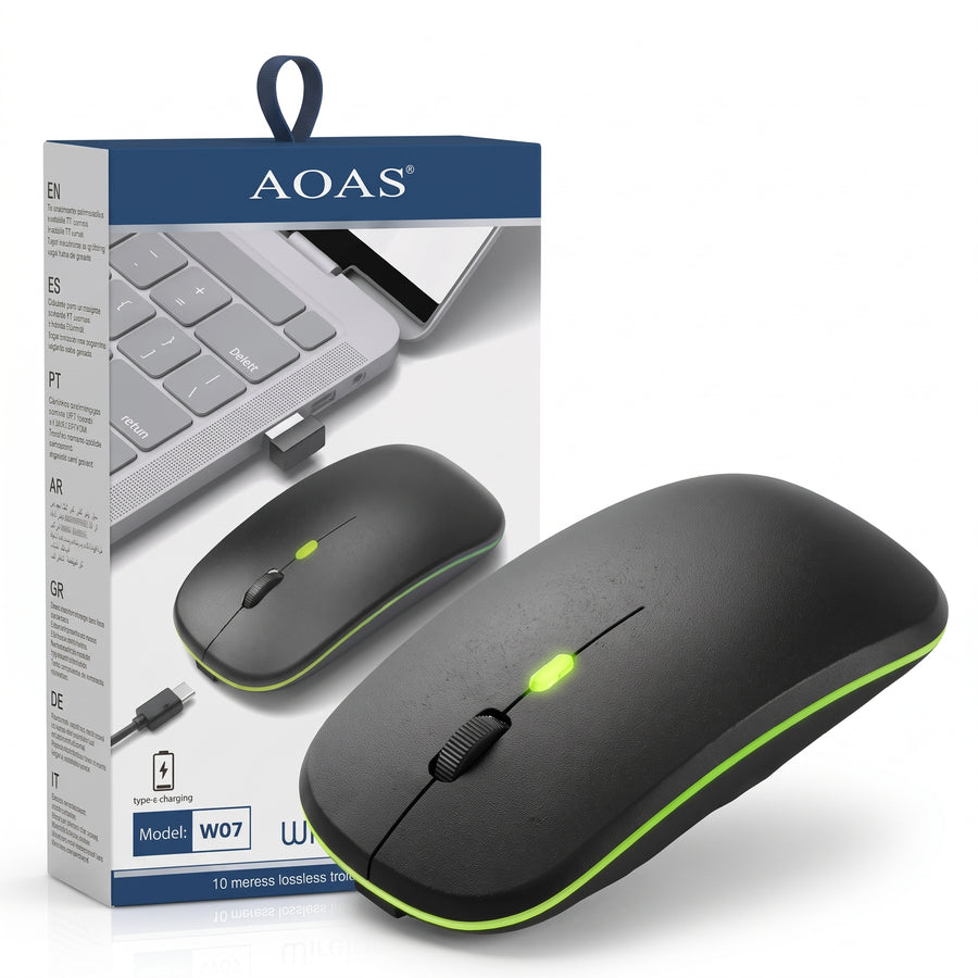 Mouse Inalámbrico Recargable AOAS W07