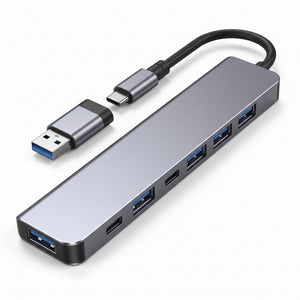 Hub USB MultiPuerto 7 en 1 de Aluminio